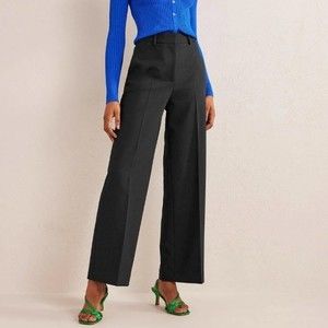 Boden Wesbourne Wide Leg Pants Trousers Black Size 8 Dress Pants Pockets